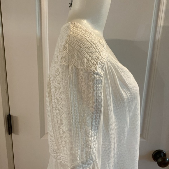 Fat Face Beachwear 100% Cotton Boho Popover Peasant Gauze White Top‎ -Size 10 - Picture 7 of 16